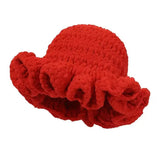 Colorful Crochet Ruffle Bucket Hat Warm Stretch Knit Hat Ruffle Brim Crochet Women's Fashion Handmade Beanie Hat tool tentacle