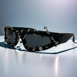 Personalized Rivet Sunglasses for Men and Women Retro Metal Studded Frame Unisex Punk Eyewear UV400 Protection Party Shades