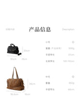 Songmont Travel Bag Vegetable Tanned Cowhide Tote Shoulder Handbag