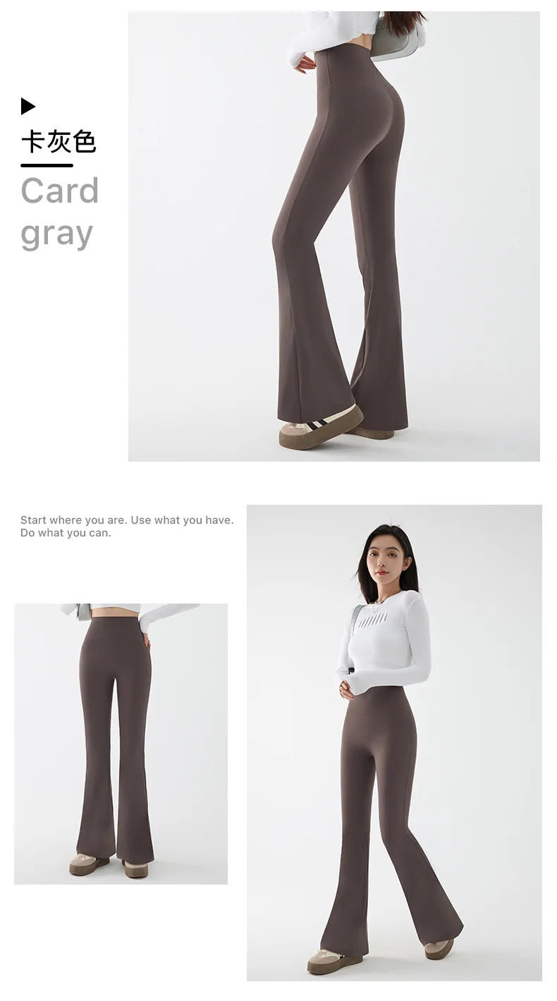 Women's High Waist Stretch Flared Pants