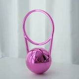 Evening Party Mini PVC Ball Handle Bag Women Luxury Electroplated Bowling Purses Elegant Minimalist Round Ball Designer Handbags
