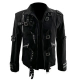 Role-player Michael Jackson BAD Punk Jacket Black Stretch Cotton Outwear Impersonator