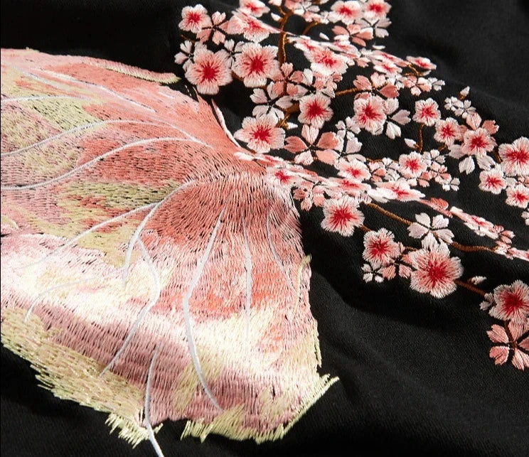 Men’s Butterfly Embroidered Cotton Hoodie