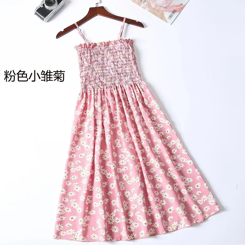 Summer Chiffon Spaghetti Strap Mini Dress