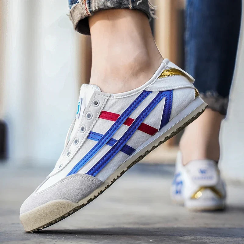 Men's Breathable Canvas Lace-Up Casual Sneakers