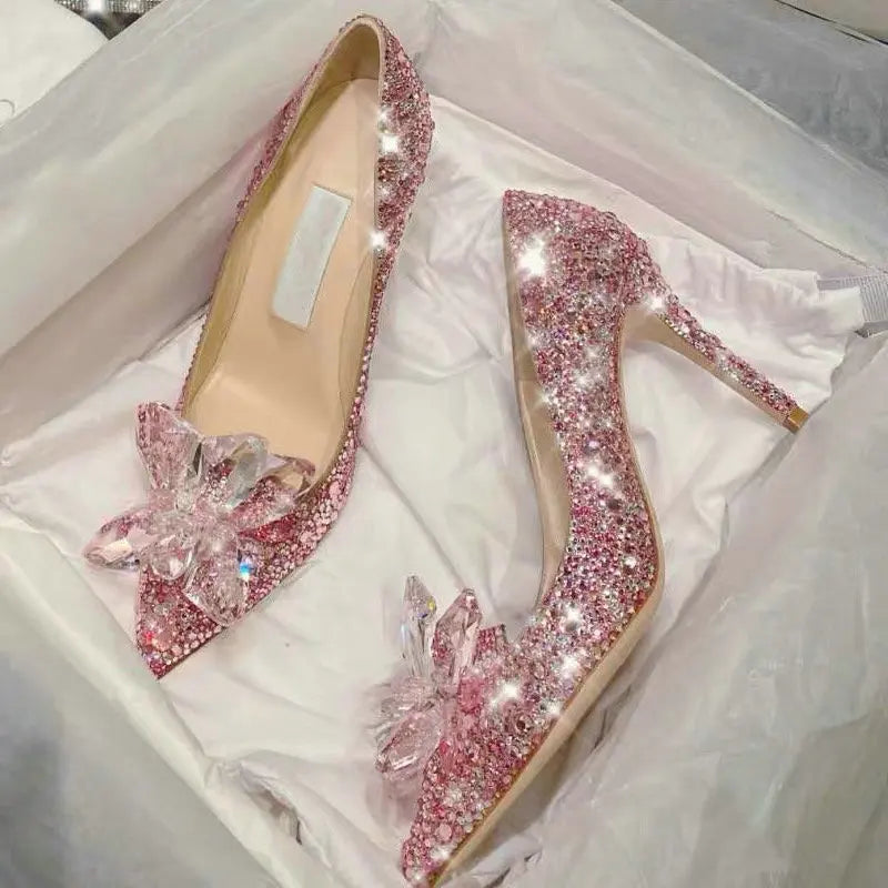 Women's Rhinestone Pointed-Toe Wedding Pumps