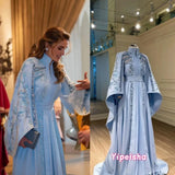 Kaftan Evening Gown | A-Line Long Sleeve Formal Dress