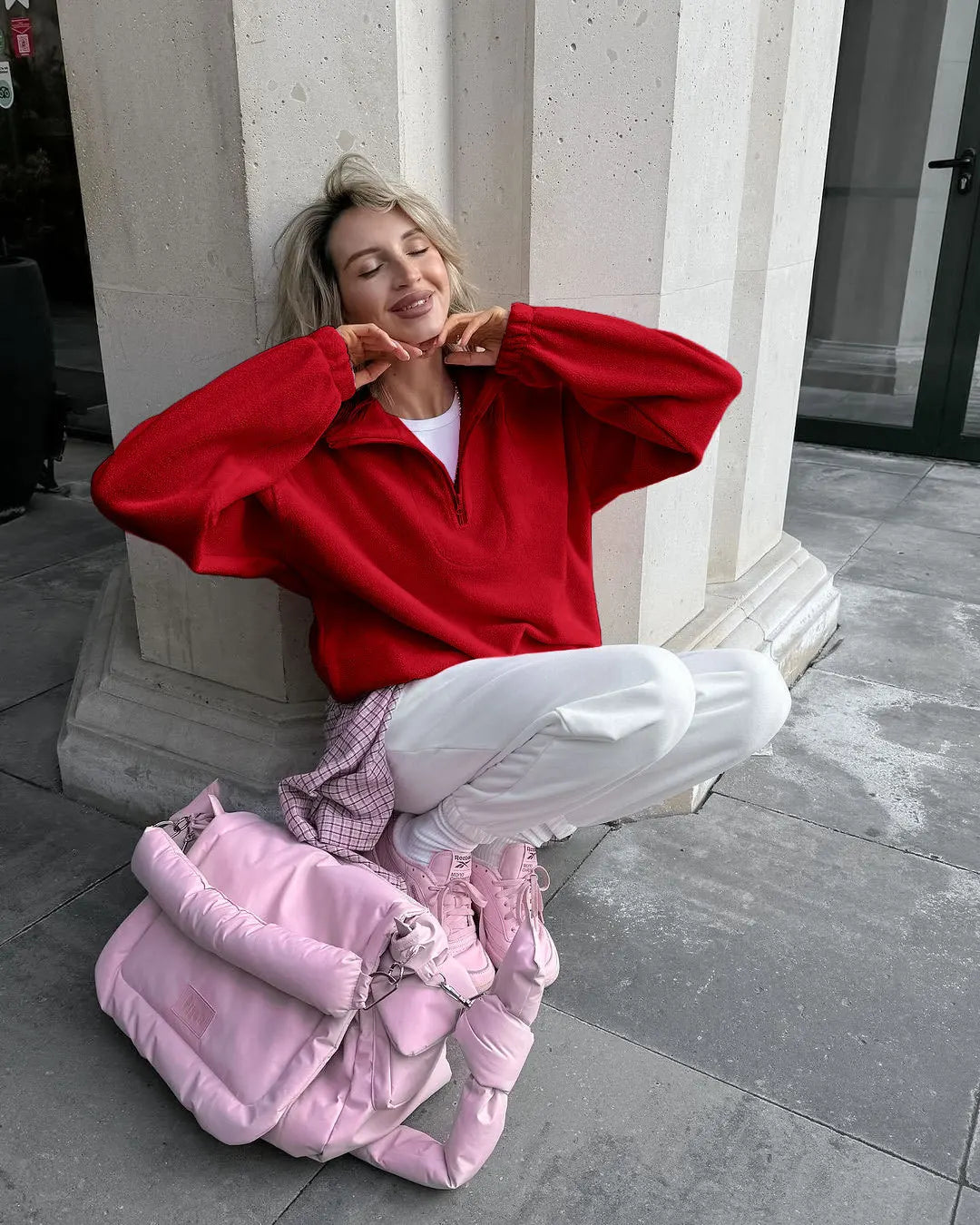 Women Autumn Winter Fleece Hoodies Elegant Stand Collar Zipper Loose Sweatshirt Elegant Solid Pullover Casual Top Streetwear