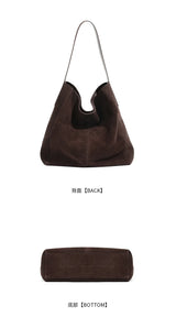 New suede velvet underarm tote bag for autumn and winter Simple large capacity first layer frosted cowhide handbag shoulder bag