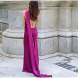 Elegant Ribbon Halter Maxi Dress