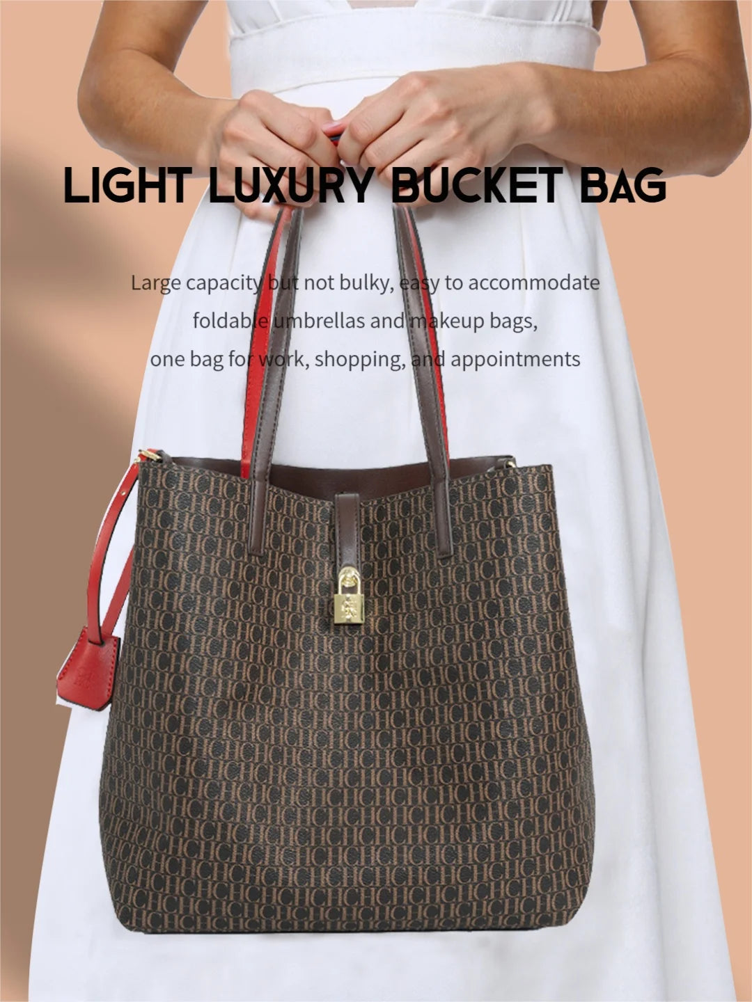 Large Capacity Leather Crossbody Tote