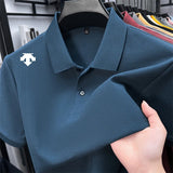 Men's Luxury Cotton Polo | Geometric Print Summer Shirt