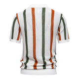 AIOPESON Men's Ribbed Knit Polo Shirt – Breathable & Stylish