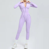 Long Sleeve Zip-Front Yoga Jumpsuit