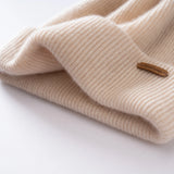 100% Cashmere Beanie Hat – Unisex Knit Winter Cap