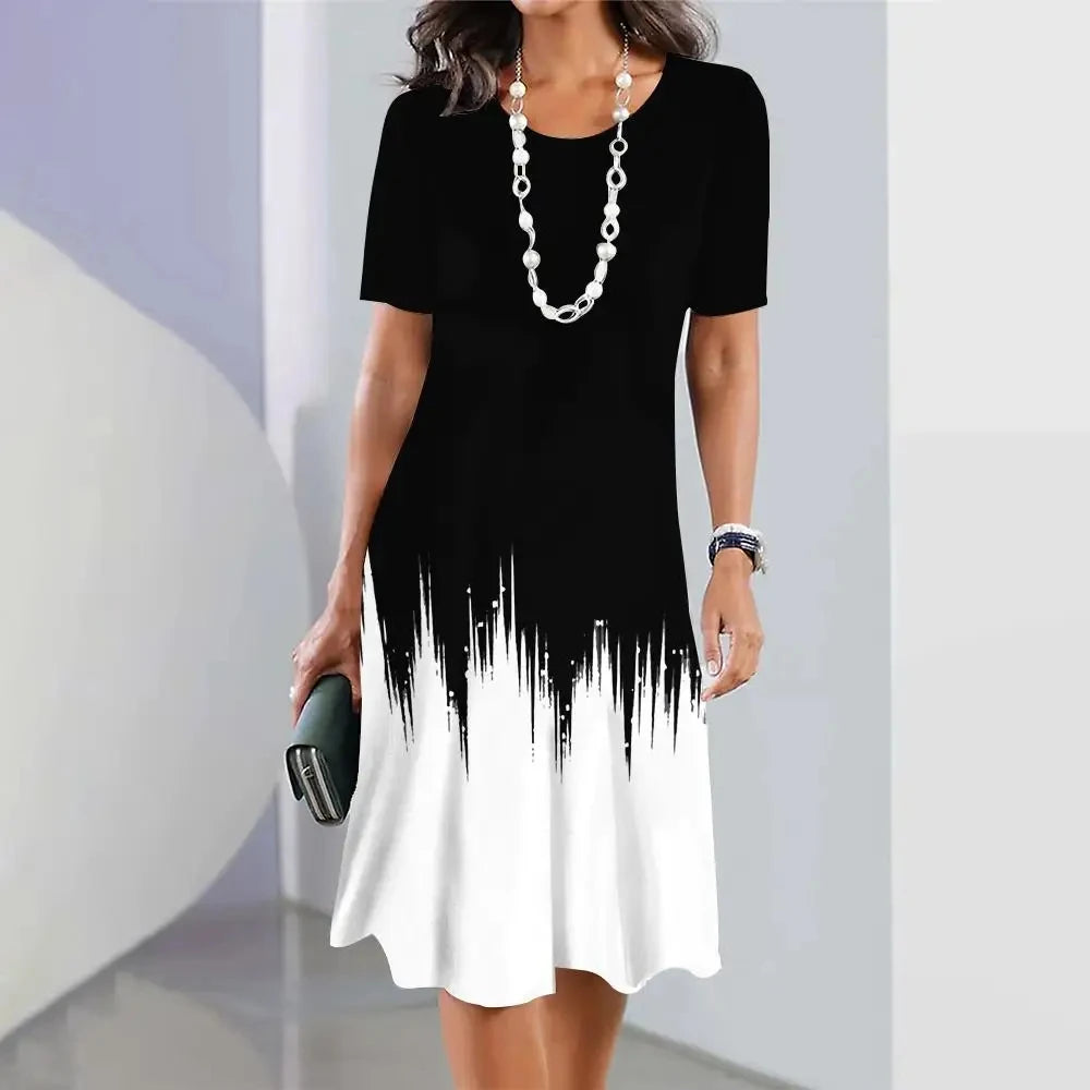 Women’s Striped Short-Sleeve Summer Dress