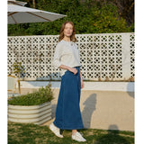 Women's Cotton Denim Midi Skirt | Spring 2026