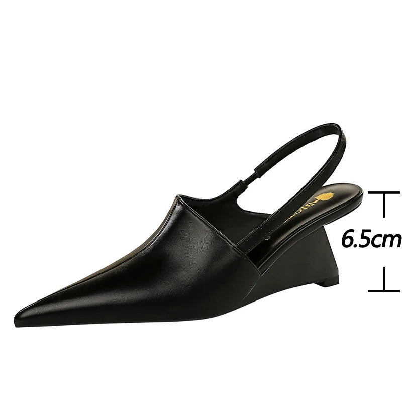 Designer Wedge Heel Sandals – Pointed Toe Women's Pumps