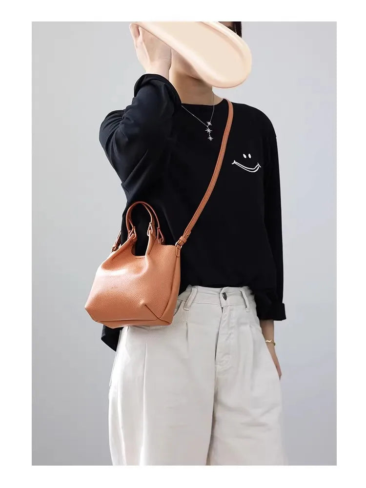 Women Real Leather Crossbody Bags Luxury Small Size Cute Handbag Soft Shoulder Bag 2024 New Arrival Designer Style