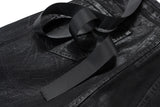 Black Waxed Leather Stretch Flare Jeans