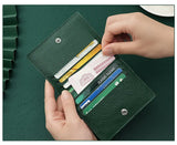 Ultra Thin Genuine Leather Card Holder 8 Slots Mini Wallet Slim Credit Card Case for Men Women