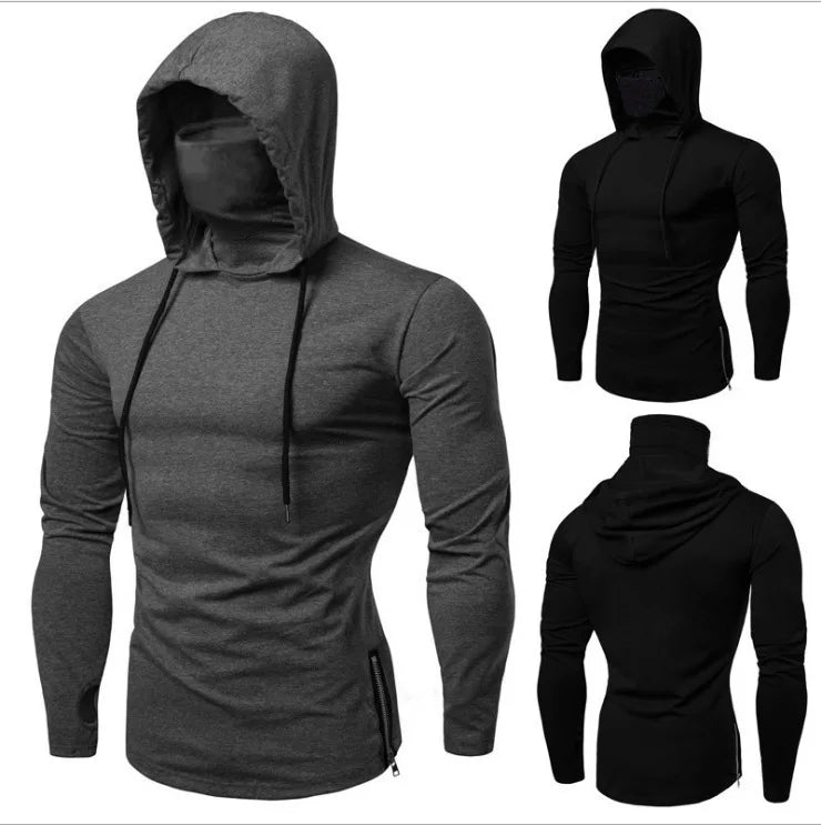 Men’s Balaclava Hoodie with Zip-Detail Hood