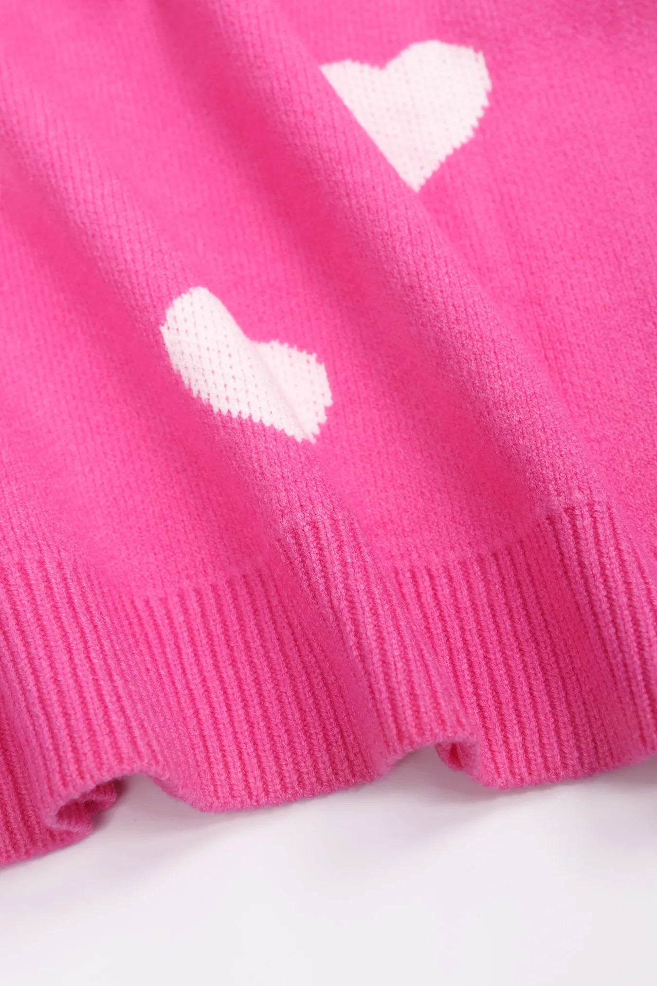 Women's Oversized Fuzzy Heart Knit Pullover Sweater