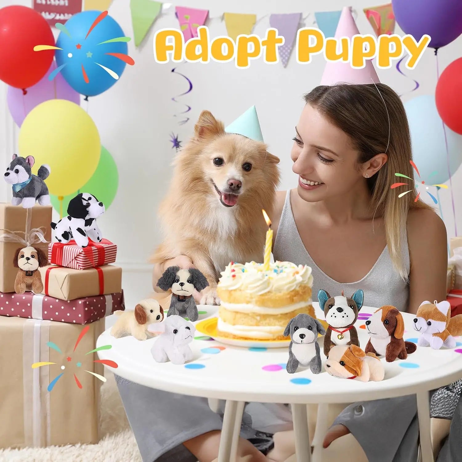 18Pcs Mini Plush Dogs Bulk Puppy Stuffed Animals Small Stuffed Cute Assorted Soft Plush Toys Doll for Puppy Birthday Party Favor