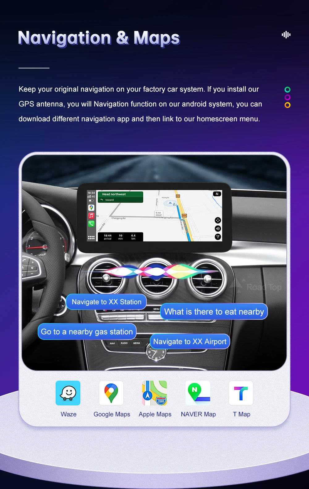 Linux CarPlay Screen for Mercedes-Benz W205 GLC V-Class | Wireless Android Auto