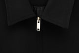 TFMLN Fashion Set For Women Summer 2025 New Slim Lapel Zipper Short Sleeve Coat Top Wide Leg Pants Two Piece Set Leisure Black