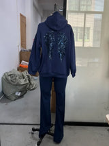 Trendy Creative Hooded Sweatshirt Wing Patterns Chic Designed Fashion Casual Long Sleeved Tops Versatile Women's Autumn Wear