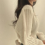 Women's Loose-Fit Crew Neck Knit Sweater