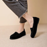 Winter Shoes Women's 2026 New Wool One-piece Women's Loafers Low Heel Fashion Casual One-Foot Slip-on Warm Ladies Shoes