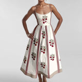Women's Print Camisole A-Line Midi Dress