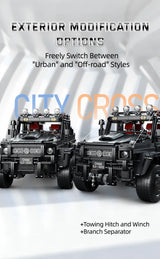 ToylinX Off-Road SUV Black Kits 1/8 Scale Pickup Truck Car Challenge Building Blocks Gift for Technical Enthusiasts Adults
