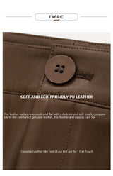 Minimalist Straight-Leg PU Leather Trousers