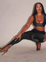 Women's Black Glitter Skinny Pants