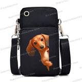 New Mobile Phone Bag Funny Anime Dog Print Shoulder Messenger Bag Women Men Coin Purse Handbag Animal Lover Small Crossbody Bag