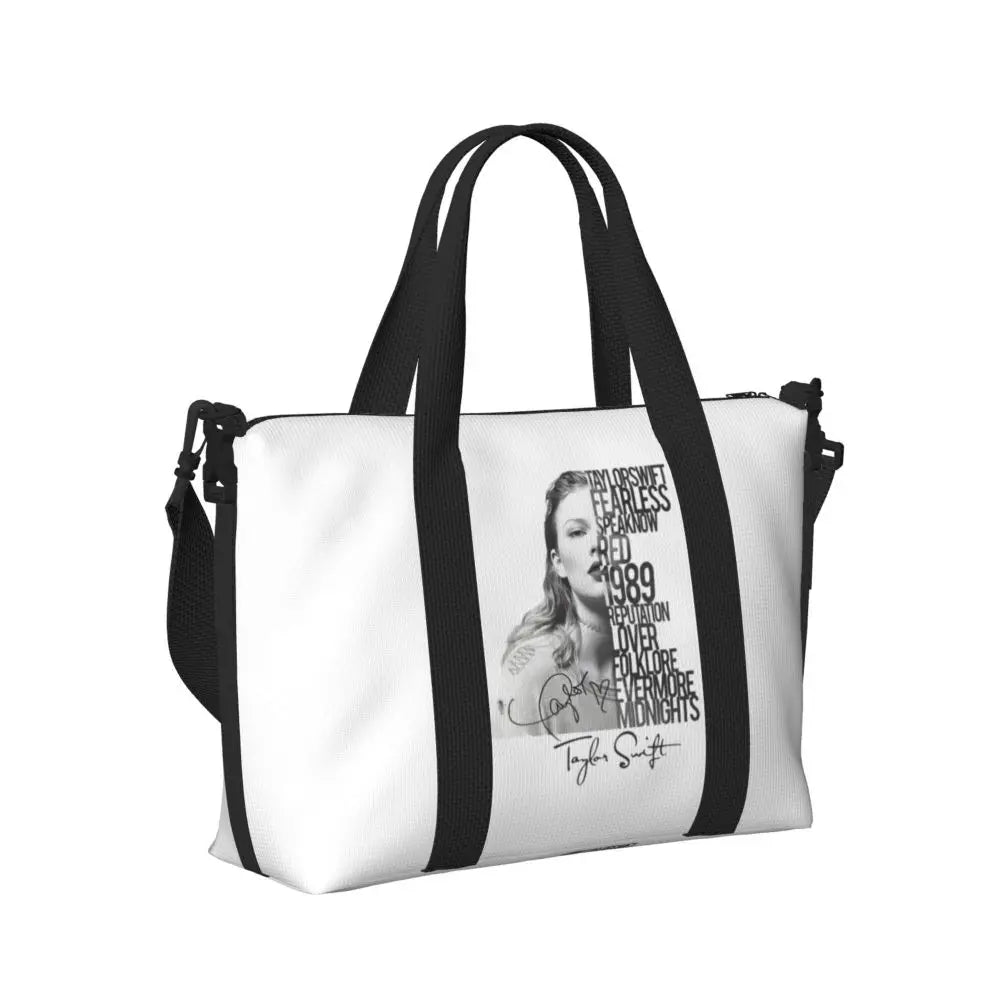 Custom The Eras Tour 1989 Taylor's Swift's American Pop Singer Tote Bag Women Large Capacity Beach Gym Travel Bags