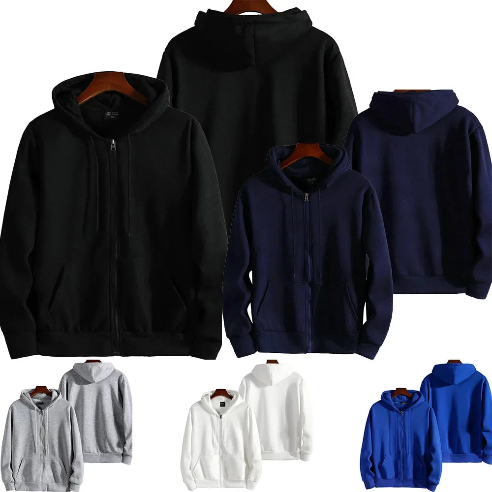 2025 New Fashion Zipper Hoodies Women/Men Fashion Long Sleeve Hooded Sweatshirt Casual Autumn Winter Sportwear Solid Clothes