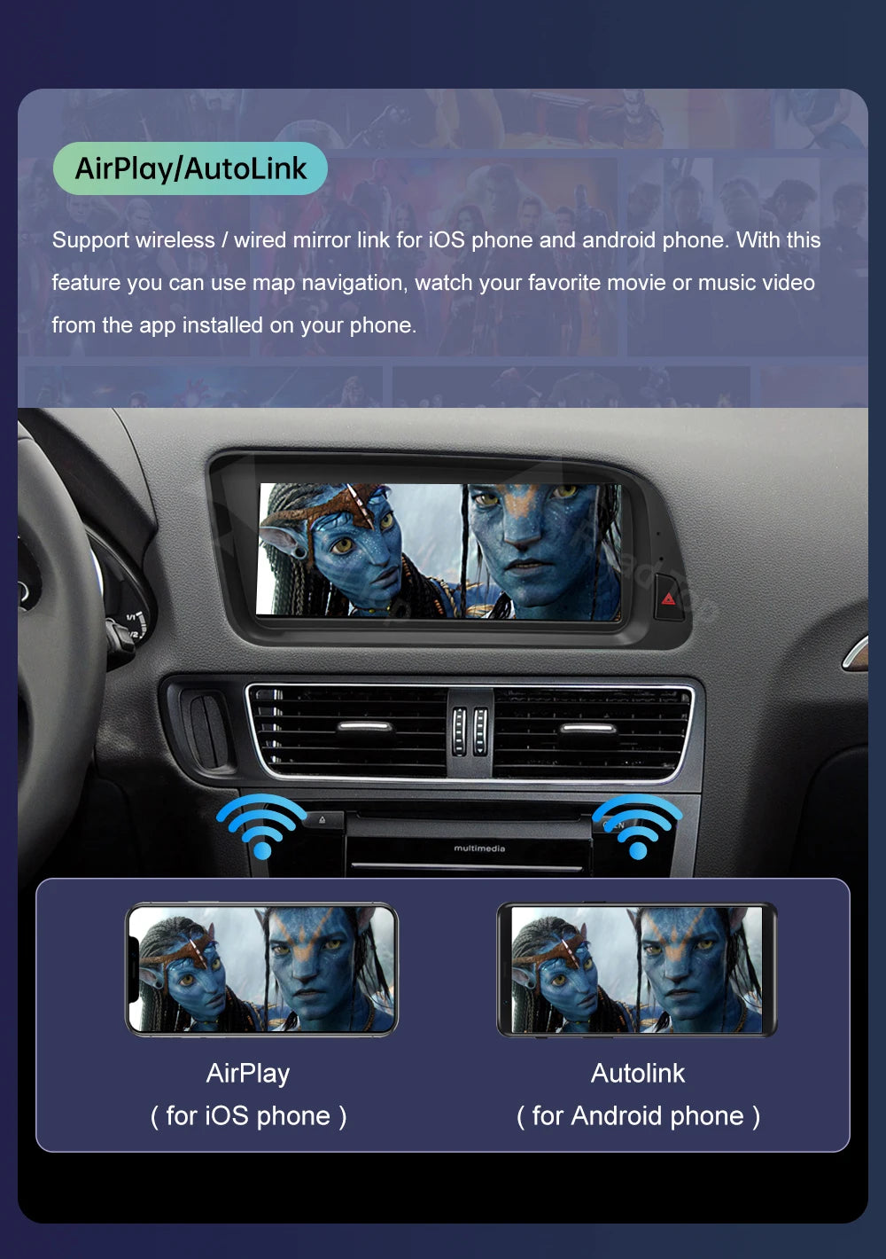 Audi Q5 2009–2017 CarPlay & Android Auto Touchscreen