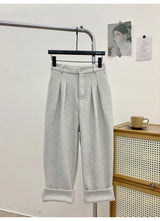 Women's High-Waist Ankle Pants with Pockets
