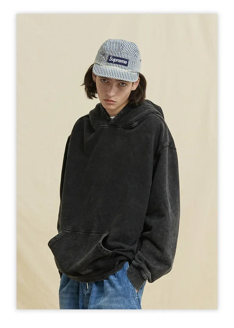Vintage Wash Oversized Cotton Hoodie