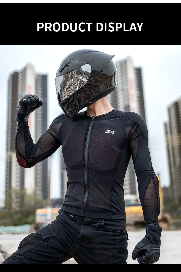 Summer Men Motorcycle Soft Armor Jacket CE Level 2 Moto Body Armor Clothing Male Motocross Protection Riding Protective Gear