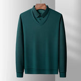 Men's Contrast Polo Shirt – Relaxed Long Sleeve Layered Look