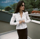 Summer Elegant Lace Hollow Out Party Blouse
