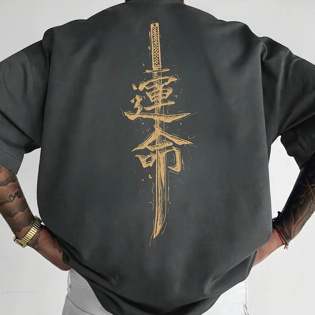 Men's Japanese Samurai Printed Pure Cotton T-Shirt