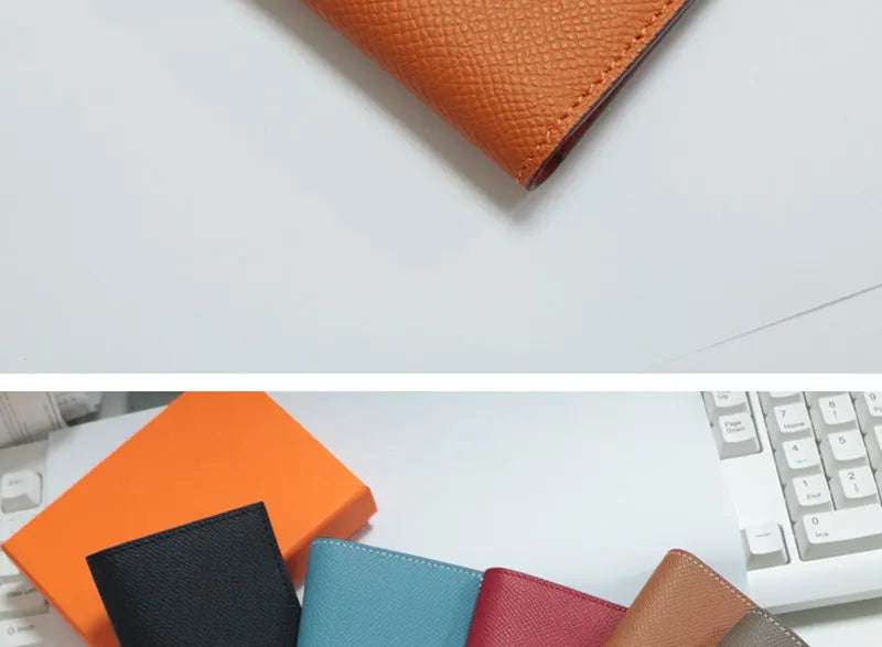 Genuine Leather Credit Card Holder for Women And Men with Free Embossing Personalized High-Quality Protective Bank Card Case