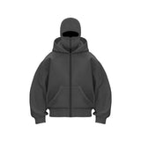 Men and Women Balaclava Y2K Gothic Harajuku Winter New Item Double Hooded Sweatshirt Men's Hooded Mask Zipper Sportswear