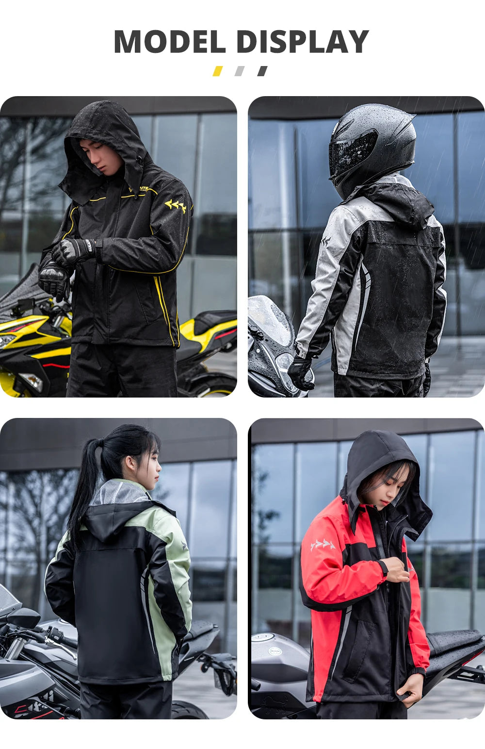 HEROBIKER Waterproof Motorcycle Rain Suit for Men & Women